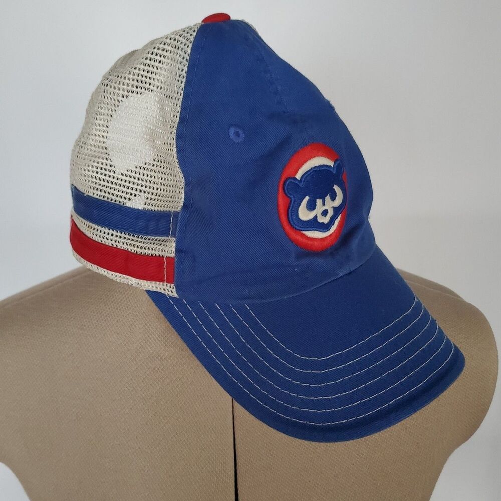 Vintage American Needle Trucker Hat Chicago Cubs Unisex Blue Red White 1984